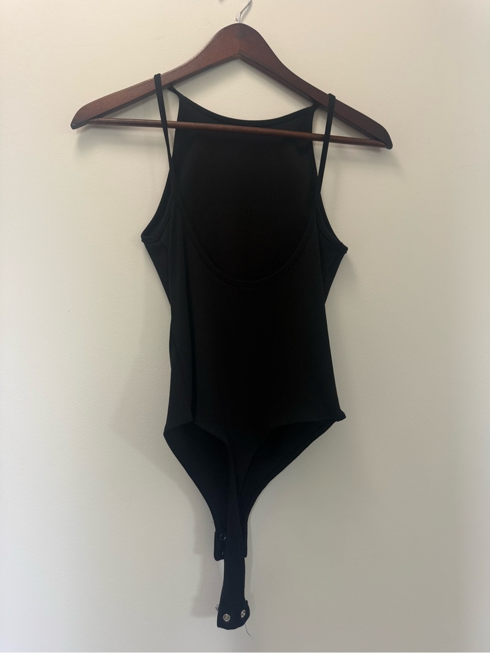 Dynamite Black Stretch Snap-Closure Bodysuit